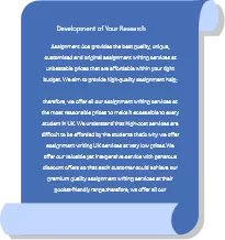 assignment letter of blue colour with white text