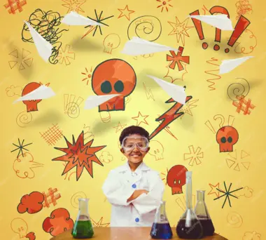 child holding physics element